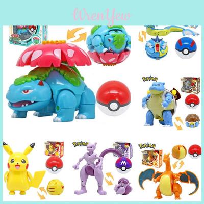 Plastic Pokemon Toys With Pokeballs Pikachu Charizard Mewtwo Blastoise