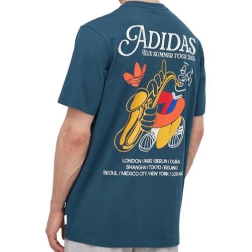 adidas Originals Flame Trefoil Print T-Shirt for Men, Night Blue
