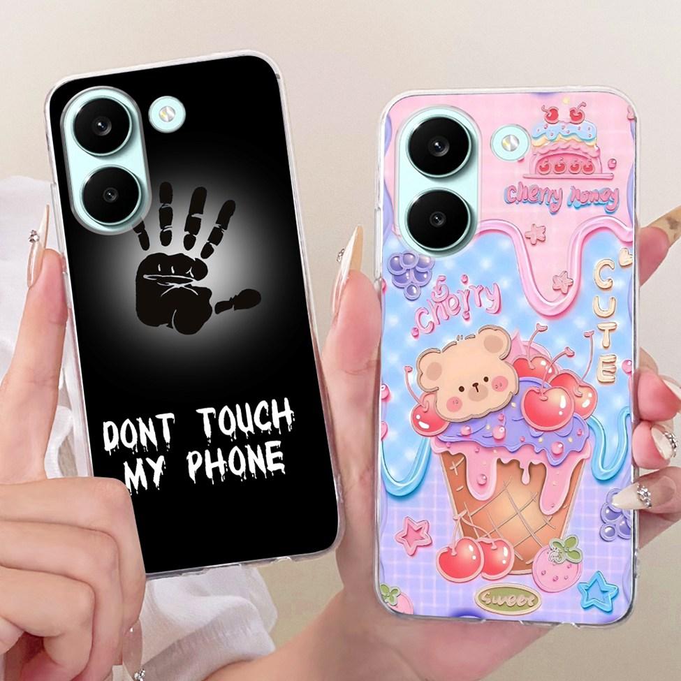 6.59'' Case For Xiaomi Poco X8 Pro 5G Cover Transparent Fashion Flowers Cute Cat Cool Painted Soft Casing 2511FPC34G