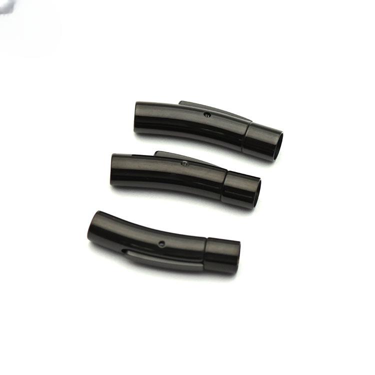5Pcs/Lot Stainless Steel Snap Push Buckle Leather Cord Bracelet Spring Buckle Titanium Steel Jewelry Findings Wholesale