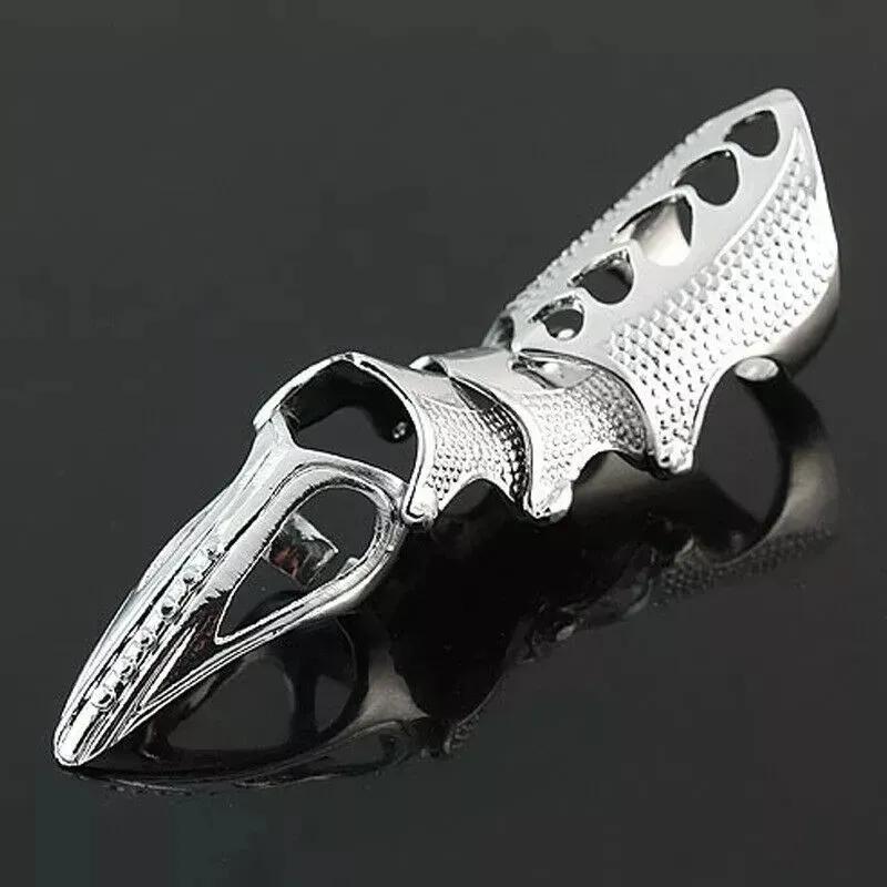 Imixlot Punk Ring Rock Scroll Gelenk Rüstung Knöchel Metall Vollfinger Klauenringe Halloween Unisex Verstellbare Ringe Set