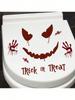 1pc Halloween Toilet Seat Cover Sticker, Fun Self-Adhesive Toilet Sticker, Creative Plastic Toilet Decoration Sticker, Bathroom