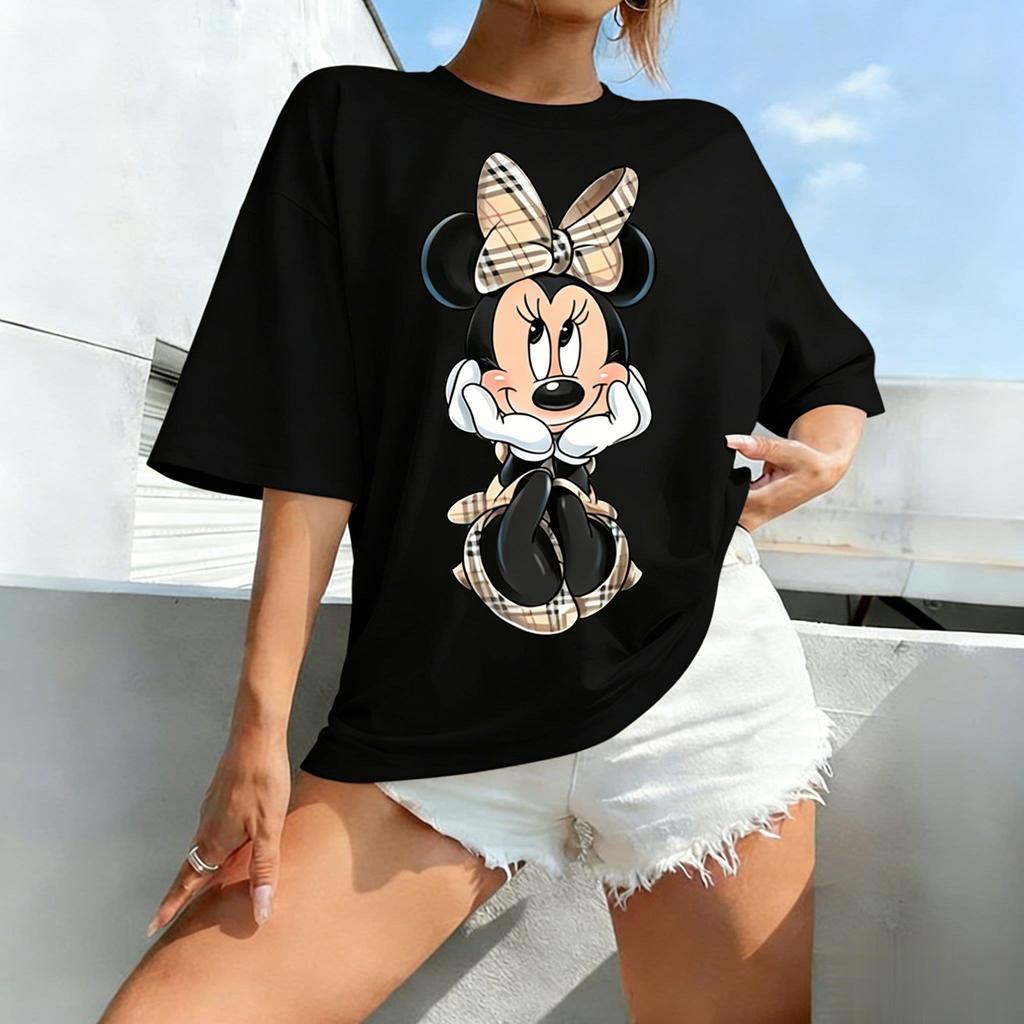 Disney Minnie Top Grafico Vintage Mickey Uomo Donna Cartone Animato Cotone Maglietta Casual Manica Corta Abbigliamento Y2k Unisex Estate 2026