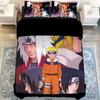 Naruto Anime Bettwäsche-Set, Bettbezug und Kissenbezüge, lebendiger Retro-Stil für Schlafzimmer
