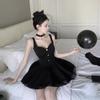 French Sexy Black Suspender Dress Women's Summer Temperament Slim Birthday Dress Princess Tutu Dress Small Man