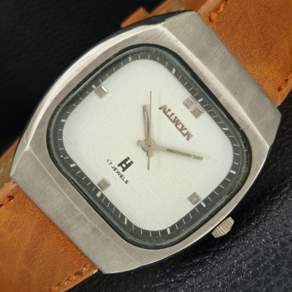 

VINTAGE ALLWYN 6300A HAND-WINDING INDIA MENS WHITE COLOR DIAL WATCH a706047-1