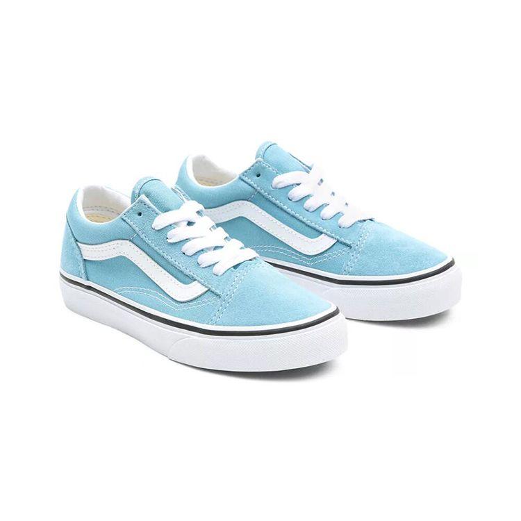 Vans Old Skool Canvas Low Top Kids Skate Shoes Light Blue Kids Sneakers VN0A4BUU33L