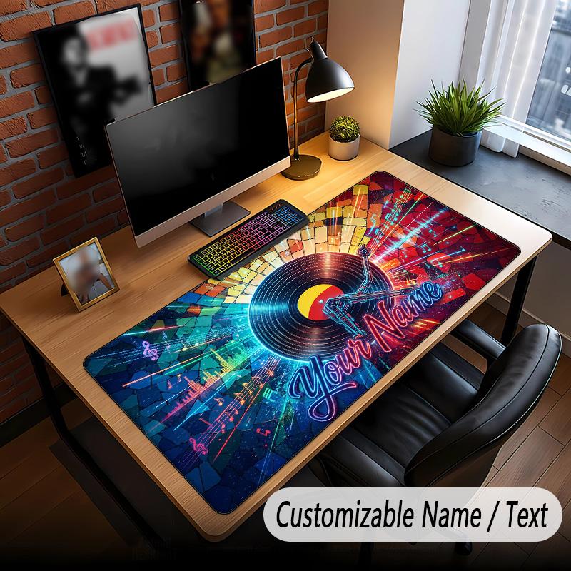 Music General Theme Custom Mouse Pad Personalized With Name Text Customized Desk Mat For Office Home Decor
