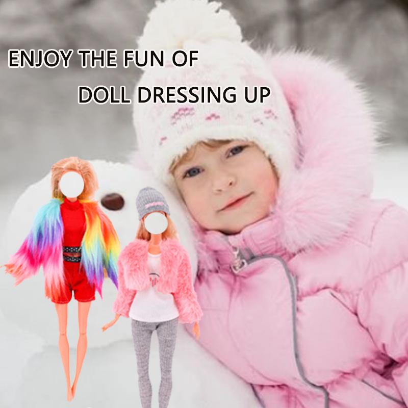 3 Sets/Lot Handmade Fashion Clothes for 11.5in/30cm Dolls Winter Coat Sweater Jacket Dress Clothing Doll Accessories Toys