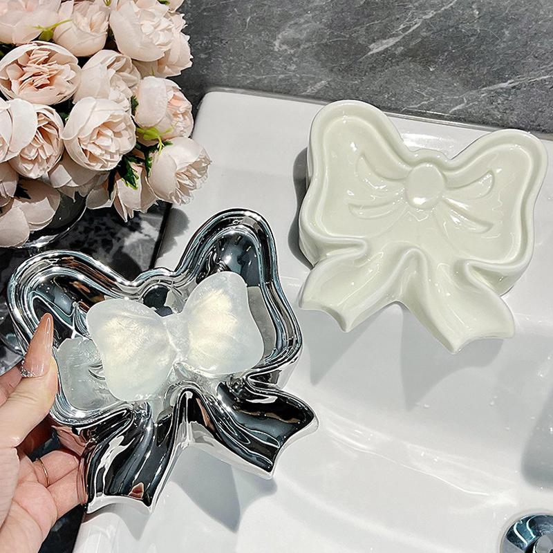 Kreative Schleifen Seifenschale Abfluss Niedlich Aufbewahrungsregal Badezimmer Waschbecken Keine Wasseransammlung Keramik Schalenhalter Halter