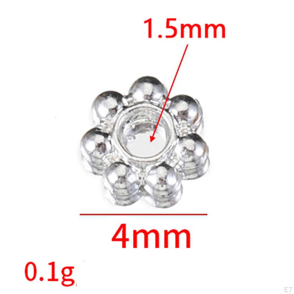 200 Stück Daisy Flower Spacer Perlen DIY Metall Floral lose für Schmuckherstellung,