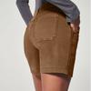Women's Soft Stretch Twill Short Side Pockets Soft Feel No Button & No Zipper Flattering Fit
