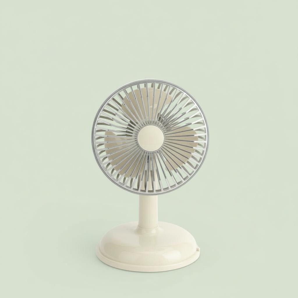 Retro Desk Fan Adjustable Angle Battery-Powered Table Fan Quiet Functioning for Office