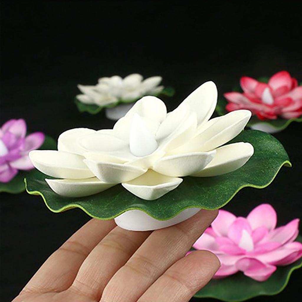6PCS LED Lotus Night Lamp Floating Water Sensor Flower Lamp Garden Fish Tank Decor Festive Party Accessories Wishing Lotus Light