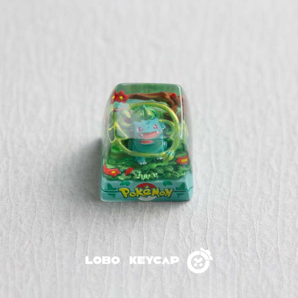 Pokemon Bulbasaur Charmander Transparent Keycap Keyboard Accessories Kawaii Anime Resin Shrink Drip Glue Keycap Oem Esc Original