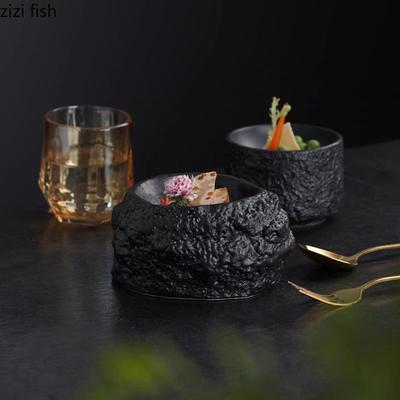 Solid Color Stone Texture Ceramic Dining Plate Restaurant Dessert Snack Plate Sushi Plate Molecular Cuisine Specialty Tableware
