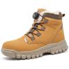 Steel Toe Winter Cotton Slip-On Work Shoes: Superfiber Leather, Anti-Smash, Anti-Puncture, High-Top Safety Footwear.