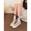 White French round head inner height increase shallow mouth flat-soled single shoes 2026 new spring and autumn with skirt Mary Jane shoes