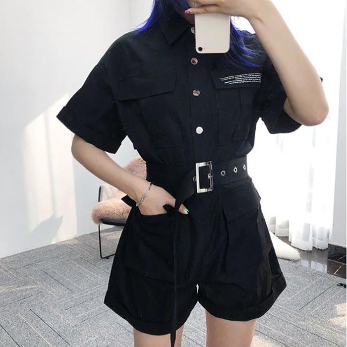 Buy Hip-hop Style Women Sexy Black Cool Girls Jumpsuits Rompers Spring and  Summer Short Sleeve Casual Vacation Office Home at affordable prices  free  shipping, real reviews with photos  Joom
