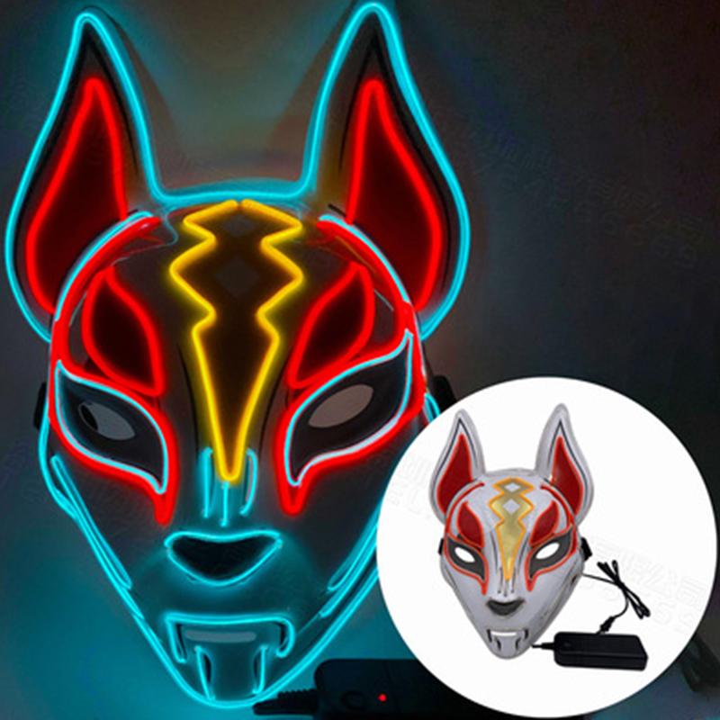 Halloween Game Glowing Mask Led Light Up Mask Cosplay Fox Mask For Festival Halloween Costume Nightclub Flashing Dj Show Props