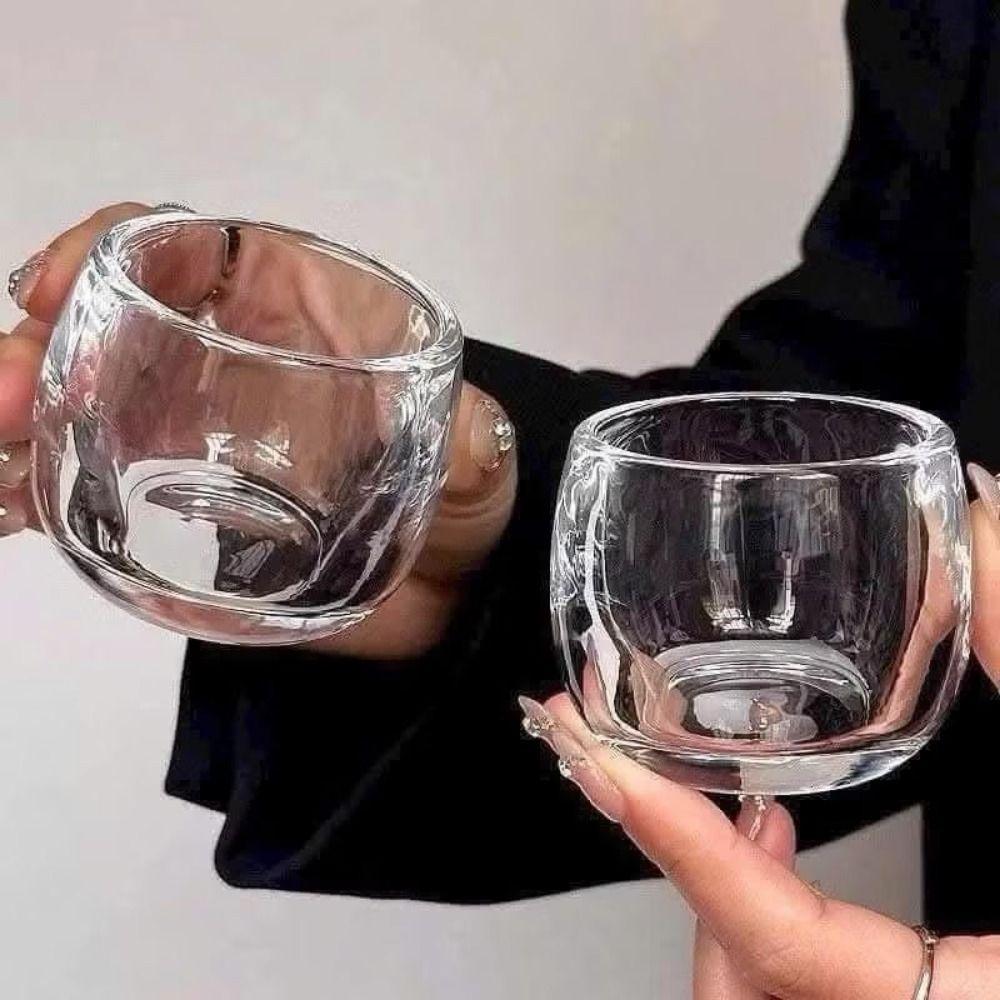 6pcs Exquisite 80ml Tea Cup Transparent Glass Water Cup Heat-resistant Drinking Wine Glass Tea Utensils