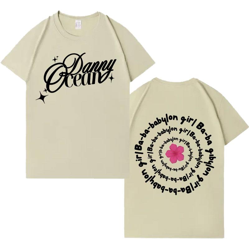 Rapper Danny Ocean Hip Hop New Album Tshrits Harajuku Oversized Short Sleeve TShirt Mens Crewneck Loose Cotton Tshirt Fans Gift