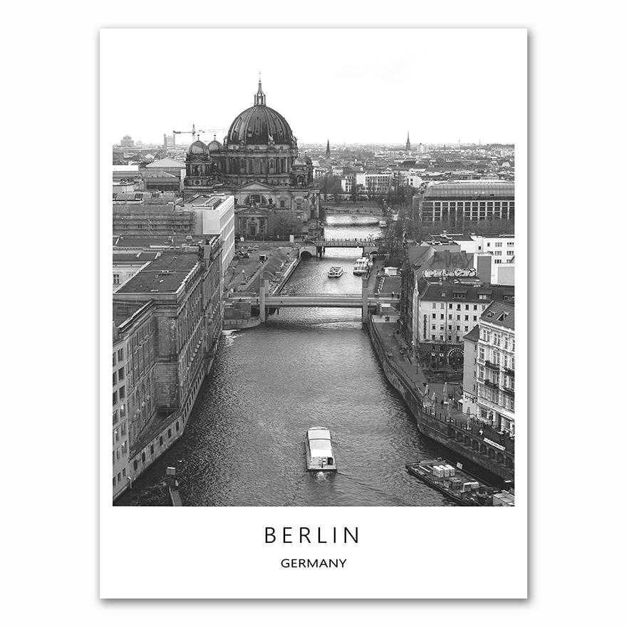 Black White Canvas Painting World City Landscape Paris London New York Poster Prints Nordic Style Wall Art Picture Home Decor