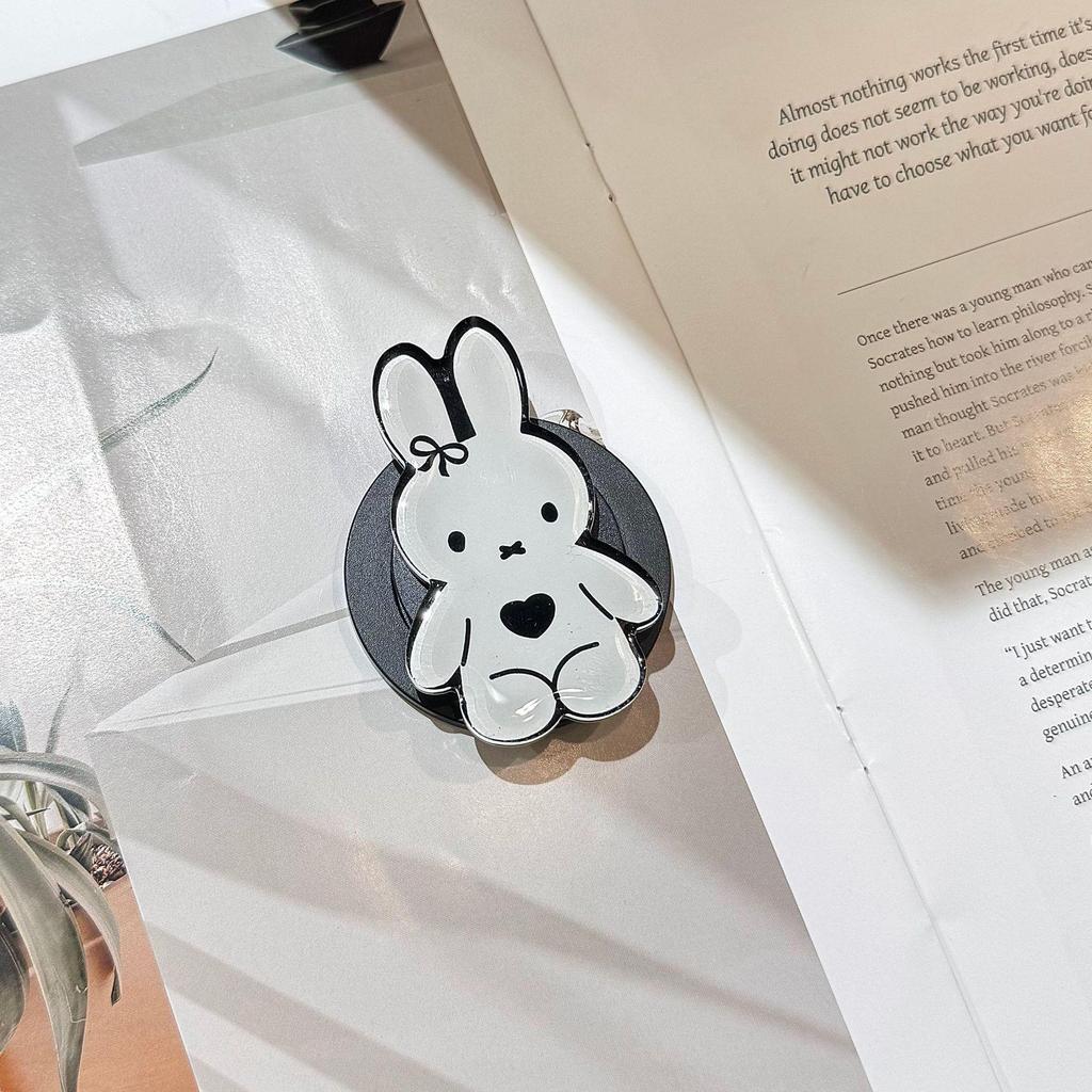Trendy Miffy Magnetic Anti-Drop Phone Case for iPhone 17/16 Pro Max - Grey/White