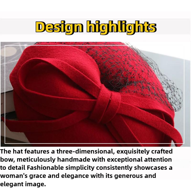 Autumn Winter New Wool Beret For Women British Style Fashion Small Top Hat French Casual Versatile Painter Designer Pillbox Hat