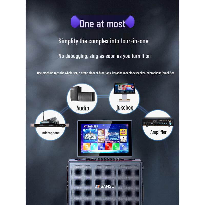 SANSUI Q60 Outdoor KTV Speaker with 17-inch Display