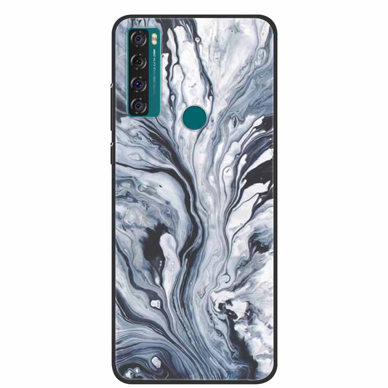 Per Custodia TCL 20 SE Marmo Silicone TPU Cover Posteriore Morbida Custodia per Telefono Per TCL 20 SE T671H Coque Cartoon Antiurto Moda Funda