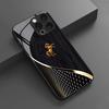 Golden Jumping Horse Dark Pattern Tempered Glass Phone Case For iPhone 11 12 13 14 15 16 17 Pro Max 17Air 7 8 Plus XR XS X Cover