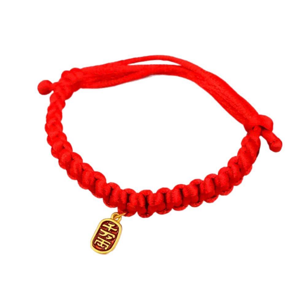 Chinese Style Red Rope Braided Cat Collar Adjustable Fortune Bell Cat Collar  For Cats Puppy