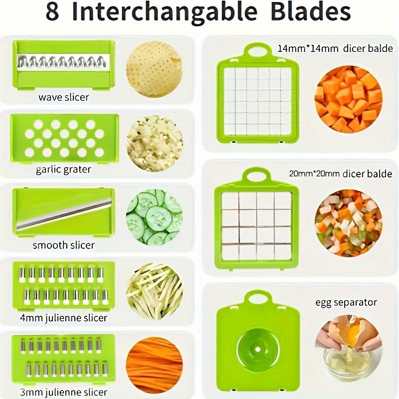 16-in-1 Vegetable Onion Chopper & Food Cutter   Semi-Automatic Chopping for Onions  Carrots  Potatoes  Garlic  Peppers  Kitchen Gadget