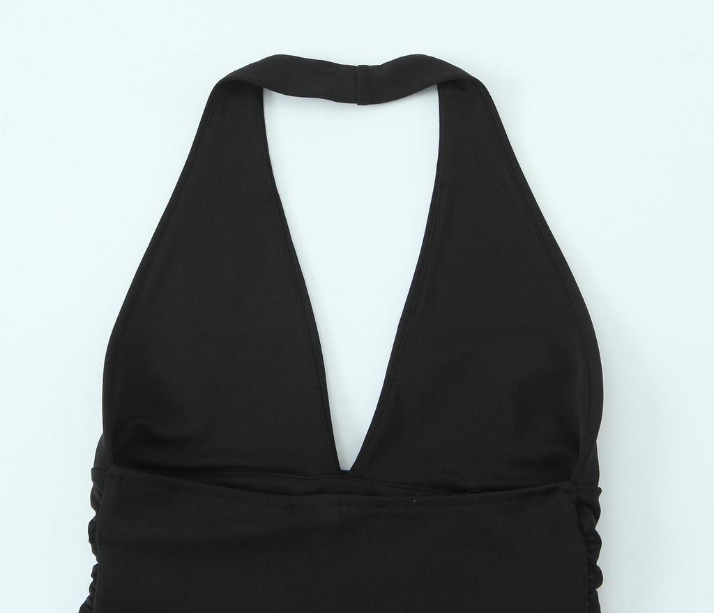 Spring 2025 Women's European & American Style Halter Neck Short Dress