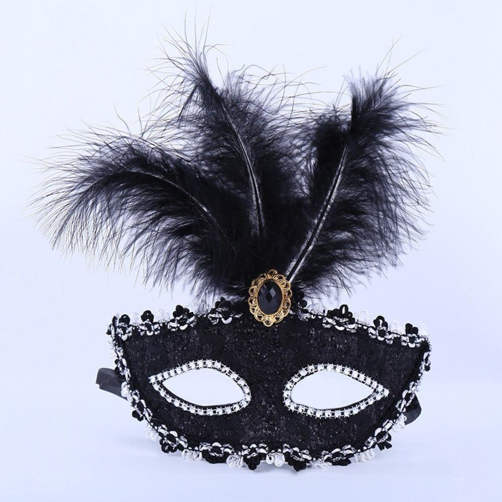 1Pcs Peacock Feathers Party Mask Lace Masquerade Mask New Half Face Mask  For Adult Child