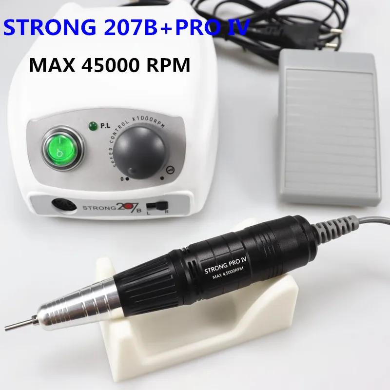 45000Rpm Electric Nail Drill Strong 207B 65W Manicure Machine Pedicure Kit Strong Nails Tools Handpiece Nail File Equipment светло-зеленый