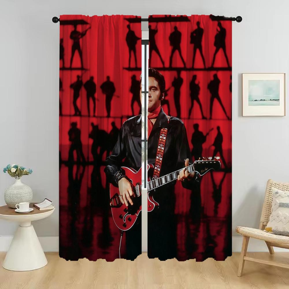 Shades Elvies Partition Window Curtain for Room 2 Panel Blackout Curtains for Camera Halloween Decoration Home Interior Curtains