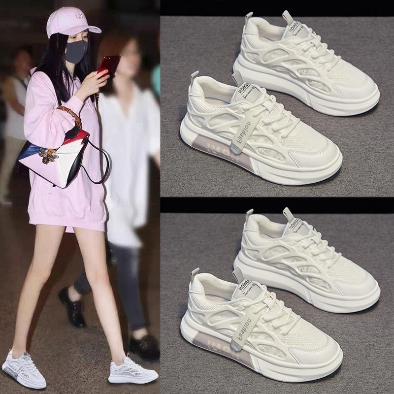 Mesh Little White Shoes Women's Shoes Summer New Versatile Hollow Breathable Single Mesh Sports Board Shoes Net Shoes Thin