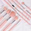 14-Piece Half-Sugar Pink Makeup Brush Set: Portable Powder, Foundation, Blush, Eyeshadow, and Concealer Brushes with Soft Bristles