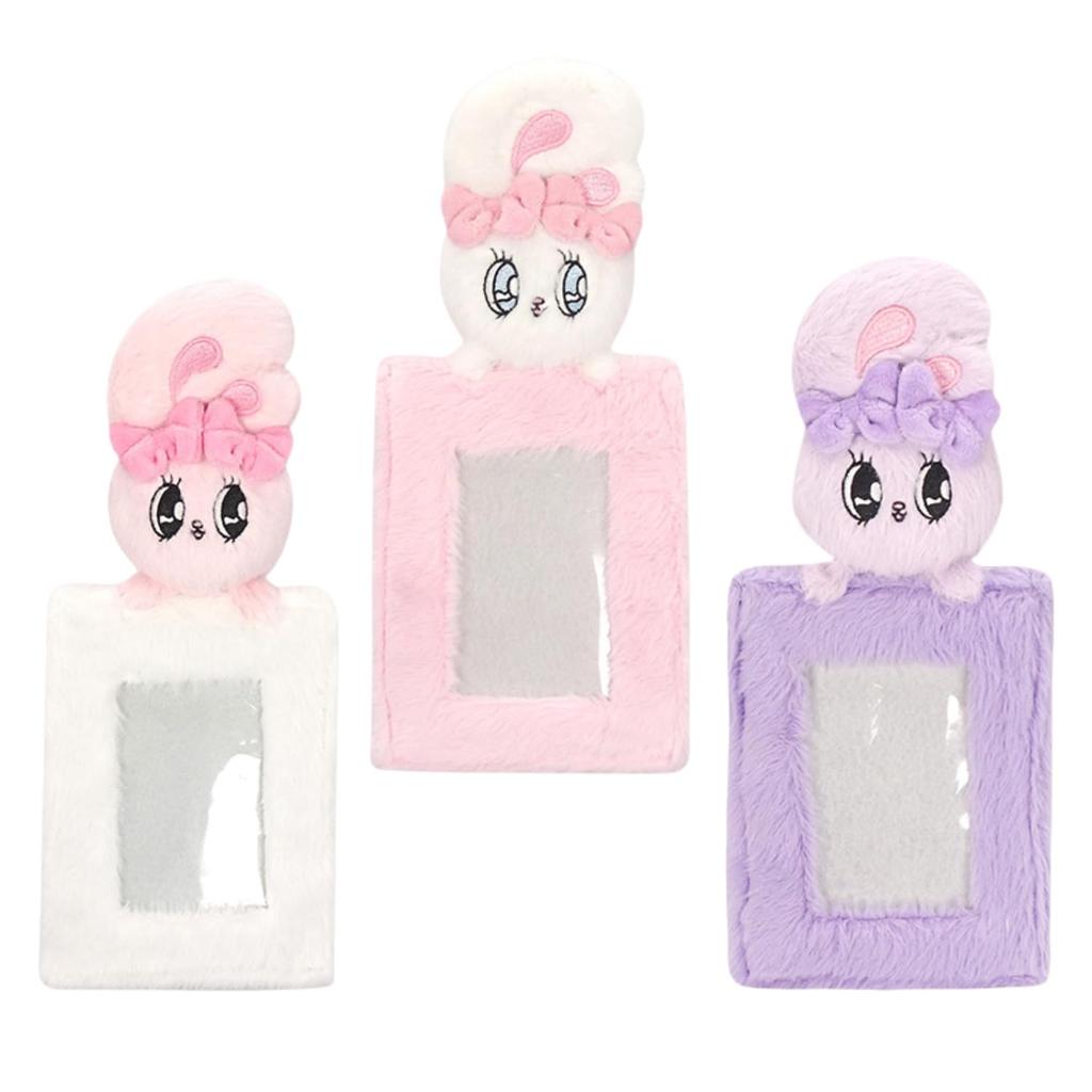 Esther Bunny Plush Photo Holder, 3 Designs, Approx. 25cm (Lavender Bunny)