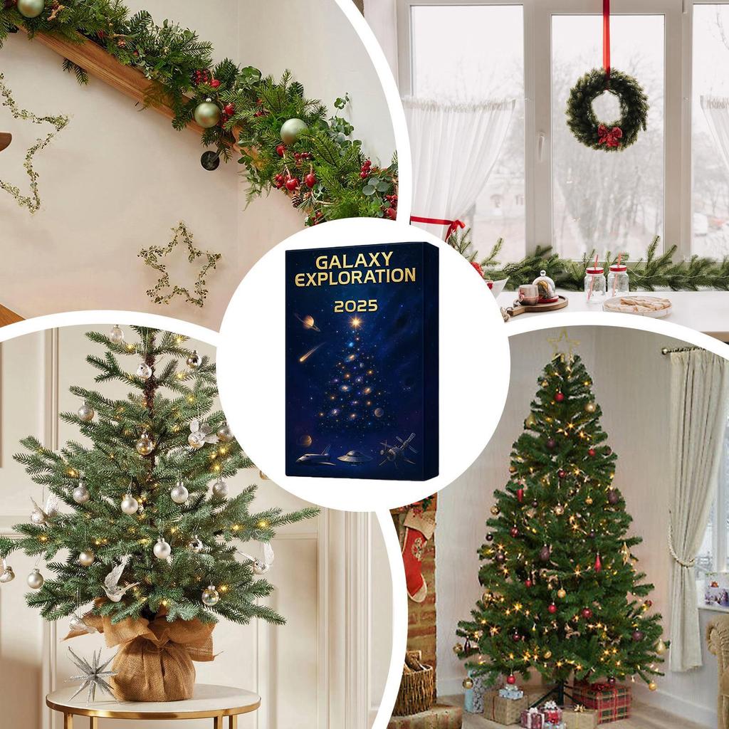 2026 Galaxy Exploration Advent Calendar 2D Flat Acrylic Space Advent Toy 24 Day Christmas Countdown Calendar For Kid Teen Studen