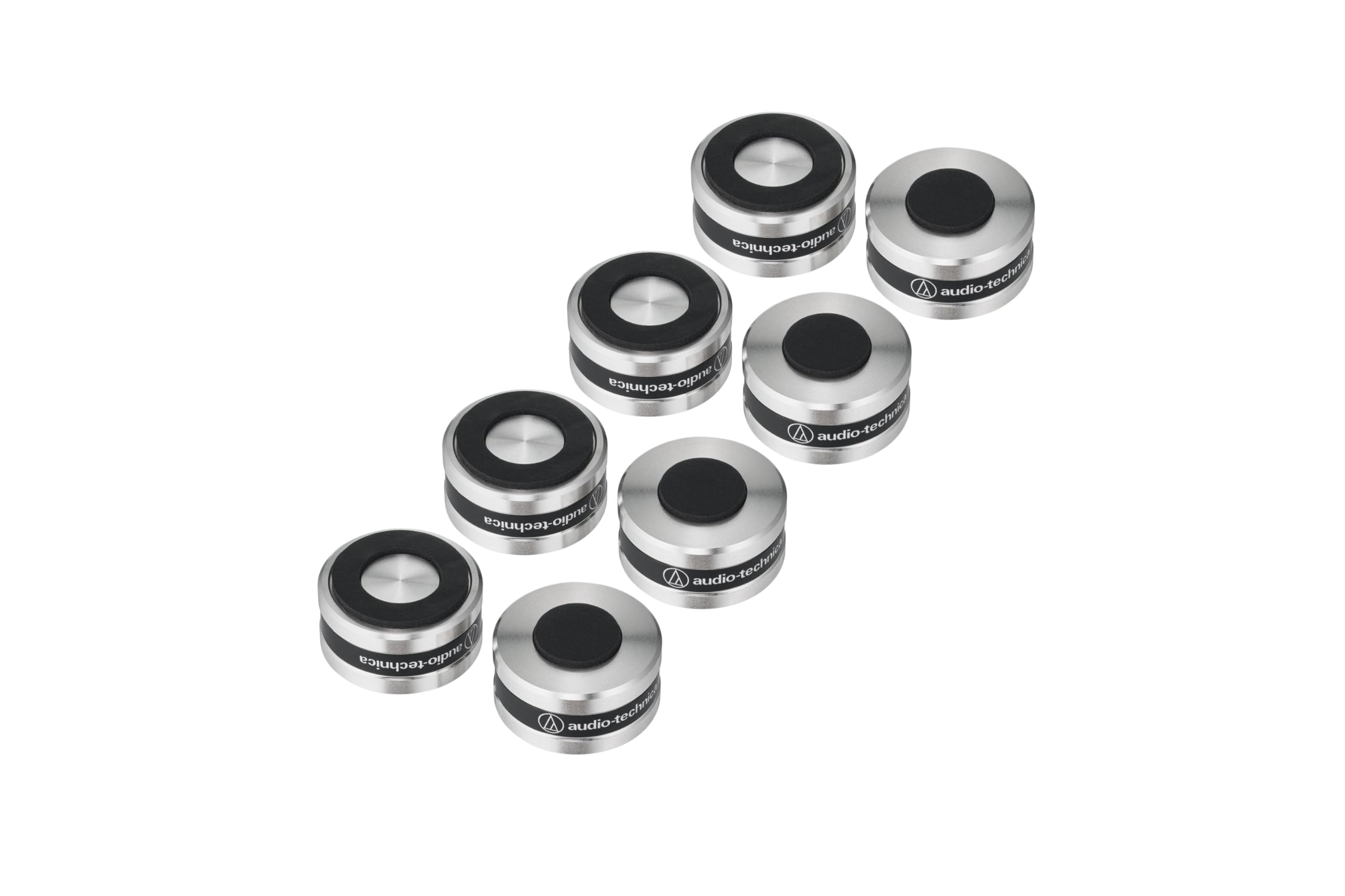 

Audio-Technica AT6098a Record Player Insulator Speaker Spike Set 8 Pieces Stainless Steel High-Density Urethane SlimeFlex Silver
