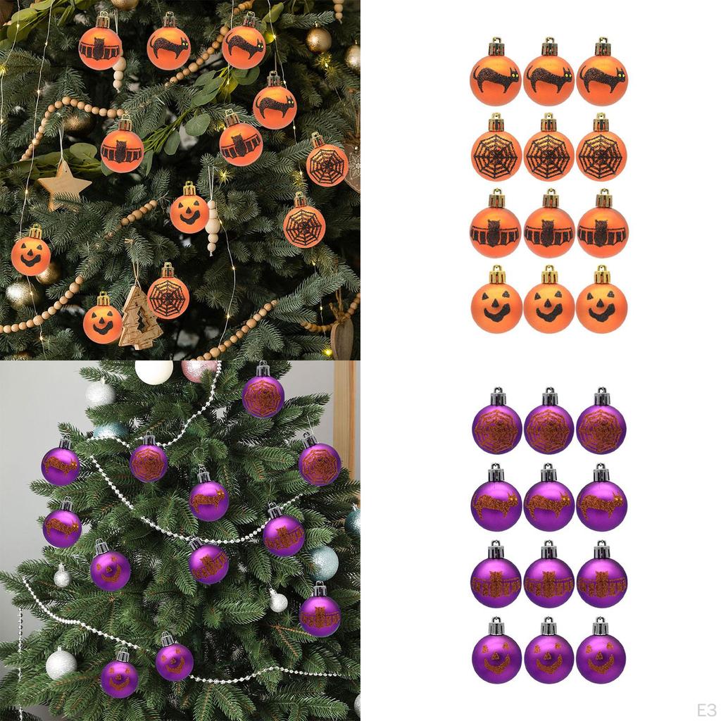 12 Pieces Halloween Hanging Ball Ornaments, Ornaments Accessories, Party Supplies,