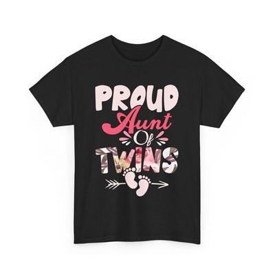T-shirt Tante Fière de Jumeaux Mignon Tante Amusant pour les Tantes de Jumeaux