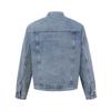 Mens Retro American Style Denim Jacket Loose Fit Collar Zip-Up Casual Outerwear Winter
