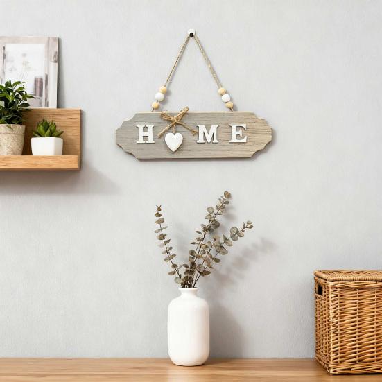 Decorative House Sign with Bow Knot Decor Letter Print Hanging Sign Versatile Door Welcome Sign Home Decoration