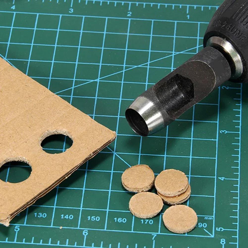 5pcs Leather Hole Punch Hollow Punch Hex Shank Hole Punching Tool 5/6/8/12/14mm DIY Belt Watch Punch Handmade Puncher Tool