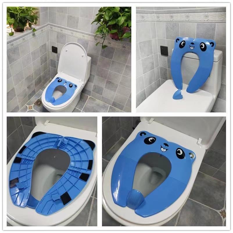 Children's Foldable Toilet Seat Children's Auxiliary Toilet Travel Toilet Seat with Splash-proof