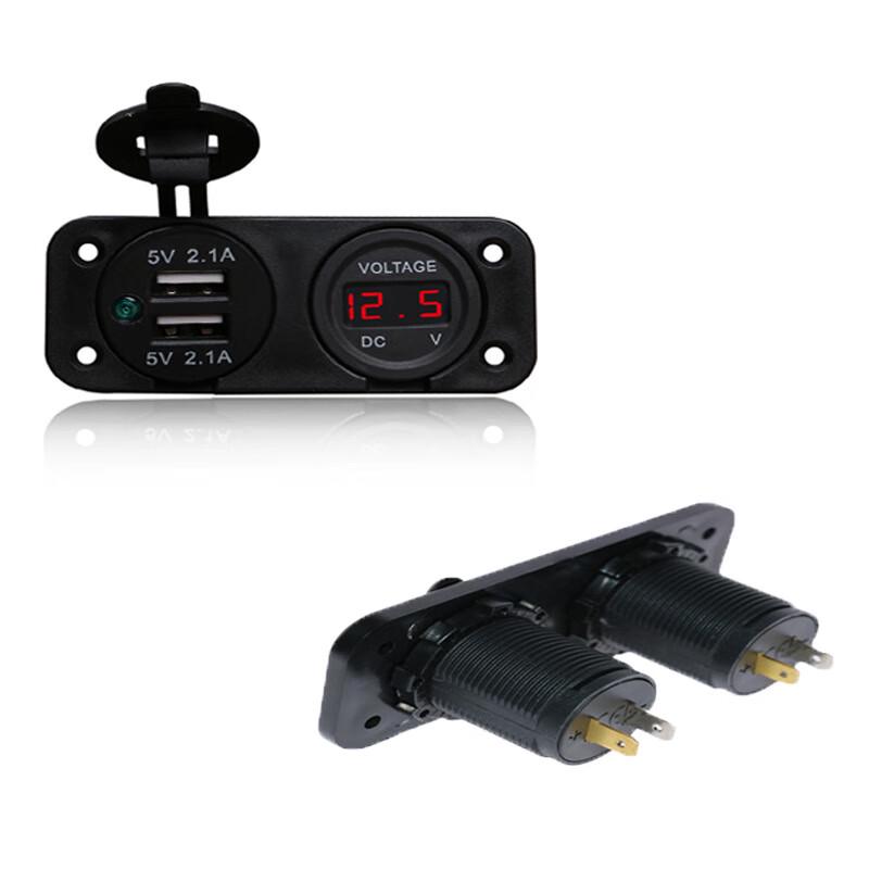

Youpper Car Boat Digital Voltmeter with Dual USB Charger CN plug (adapter included)